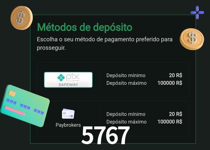 O cassino 5767 oferece uma grande variedade de métodos de pagamento